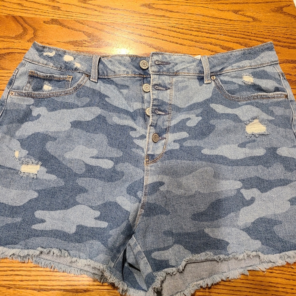 High rise jean shorts